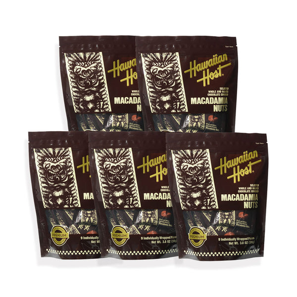 マカダミアナッツチョコレート TIKIスタンドアップバッグ(9粒) 5袋セット